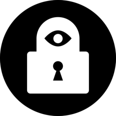 Padlock Locked With An Eye Shape In A Circle Stencil Svg Vector, Free Vectors File